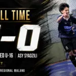Pemain Malang United U-16 merayakan kemenangan 7–0 atas Asy Syadzili dalam Liga AAFI Regional Malang.